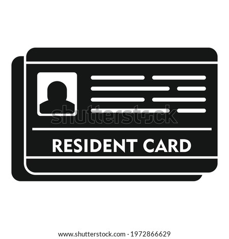 Resident card icon. Simple illustration of Resident card vector icon for web design isolated on white background