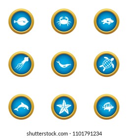 Resident depth icons set. Flat set of 9 resident depth vector icons for web isolated on white background