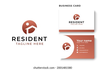 Resident Logo Template Isolated in White Background. Vector Illustration