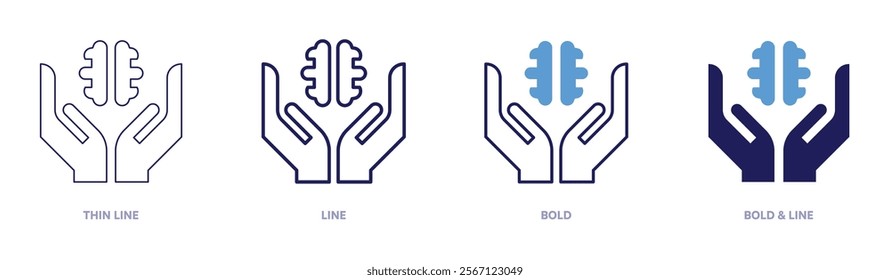 Resident physician icon in 4 different styles. Thin Line, Line, Bold, and Bold Line. Duotone style. Editable stroke.