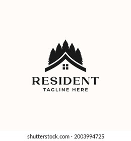 Vorlage für das Logo des Resident Real Estate einzeln auf weißem Hintergrund