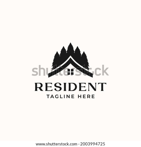 Resident Real Estate Logo Template Isolated in White Background