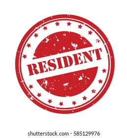 Resident stamp.Sign.Seal.Logo