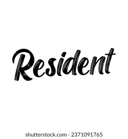resident text on white background.