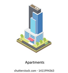 
Residential apartments vector in isometric design 
