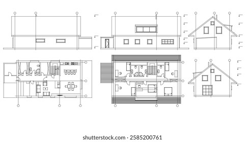 residential architecture sketch project plan concept