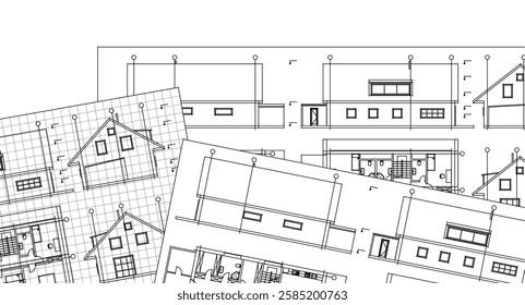 residential architecture sketch project plan concept