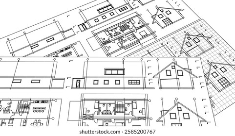 residential architecture sketch project plan concept