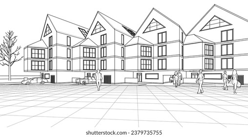 representación 3D de arquitectura residencial
