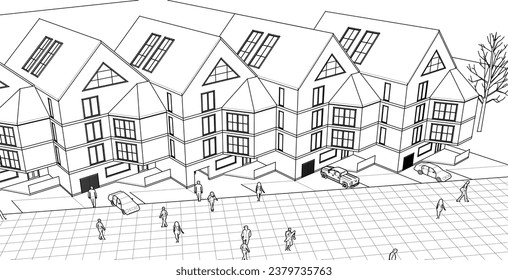 representación 3D de arquitectura residencial