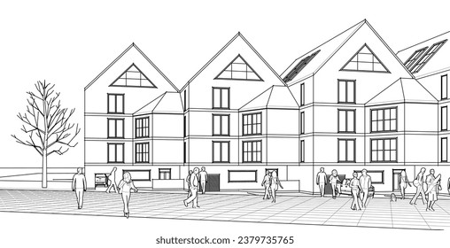 representación 3D de arquitectura residencial
