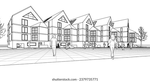 representación 3D de arquitectura residencial