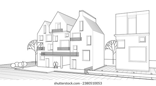 representación 3D de arquitectura residencial