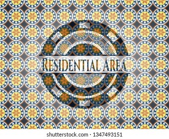 Residential Area arabesque style emblem. arabic decoration.