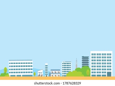 Residential area background illustration material