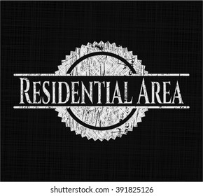 Residential Area chalkboard emblem written on a blackboard