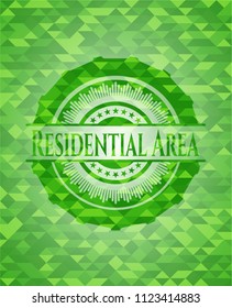 Residential Area green emblem with mosaic background