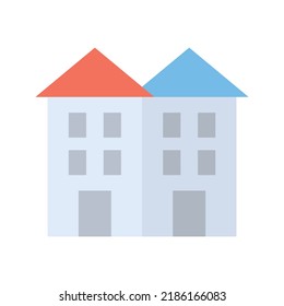 Imagen vectorial de icono de área residencial. También se puede usar para bienes raíces. Adecuado para aplicaciones móviles, aplicaciones web y medios impresos.