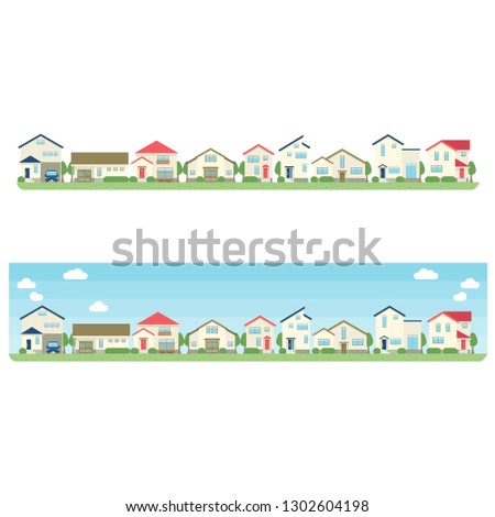 Residential area illustration set