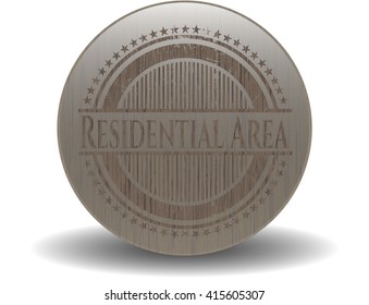 Residential Area realistic wooden emblem