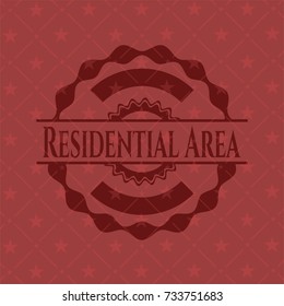 Residential Area red emblem. Vintage.
