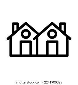 Diseño de iconos de línea de vectores de área residencial