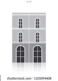 Residential building icon. Abstract architectural sign and symbol. Vector illustration.