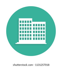 residential building icon in Badge style with shadow 