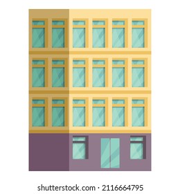 Residential building icon cartoon vector. Apartment house. City mulstistory