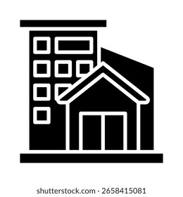 Elemento de icono de edificio residencial para diseño