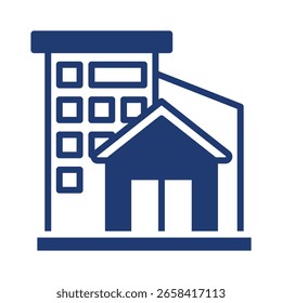 Residential Building Icon Element For Design