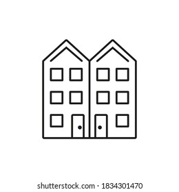 residential building icon element of building icon for mobile concept and web apps. Thin line residential building icon can be used for web and mobile. Premium icon on white background