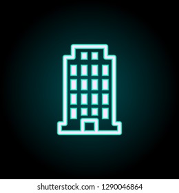 residential building icon. Elements of Buildings in neon style icons. Simple icon for websites, web design, mobile app, info graphics