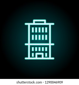 residential building icon. Elements of Buildings in neon style icons. Simple icon for websites, web design, mobile app, info graphics