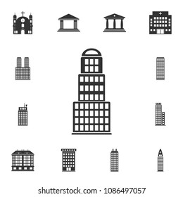 Residential building icon. Simple element illustration. Residential building symbol design  from Buildings collection set. Can be used for web and mobile on white background