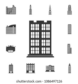 Residential building icon. Simple element illustration. Residential building symbol design  from Buildings collection set. Can be used for web and mobile on white background