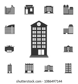 Residential building icon. Simple element illustration. Residential building symbol design  from Buildings collection set. Can be used for web and mobile on white background