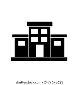 Icono de edificio residencial. Ilustración simple negra plana de Vector sobre fondo blanco..eps
