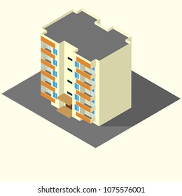 residential building isometric set 2