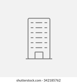 Residential building line icon for web, mobile and infographics. Vector dark grey icon isolated on light grey background.
