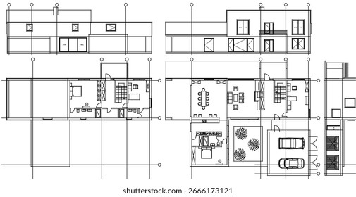 Proyecto de borrador del concepto de Plan de edificio residencial