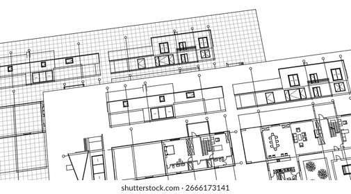 Proyecto de borrador del concepto de Plan de edificio residencial