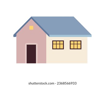 Residential building semi flat colour vector object. Small cozy living place. Editable cartoon clip art icon on white background. Simple spot illustration for web graphic design