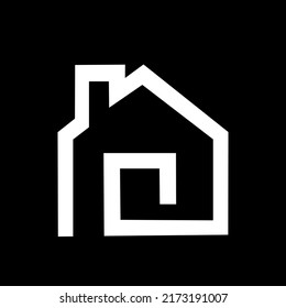 Residential Building Vector Icon. Construction Business, Insurance, Smart Home Logo Design Element. Simple Classic White. Vector Illustration