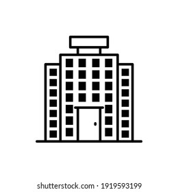 residential building vector outline icon style illustration. 
