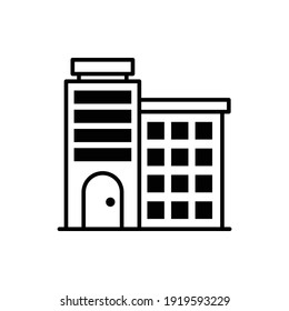 residential building vector outline icon style illustration. 