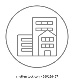 Residential buildings line icon.