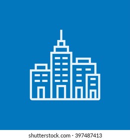 Residential buildings line icon.