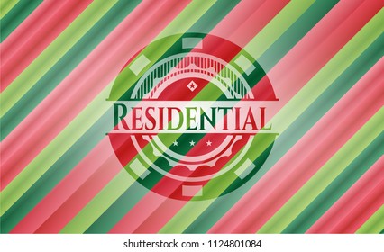 Residential christmas colors style emblem.