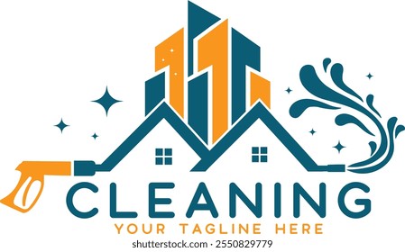 Residential and Commercial Cleaning Service Logo Design, Cleaning Business Logo, Cleaning